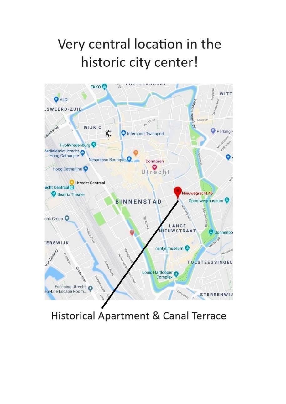 Large Historical Apartment & Canal Terrace Utrecht Extérieur photo